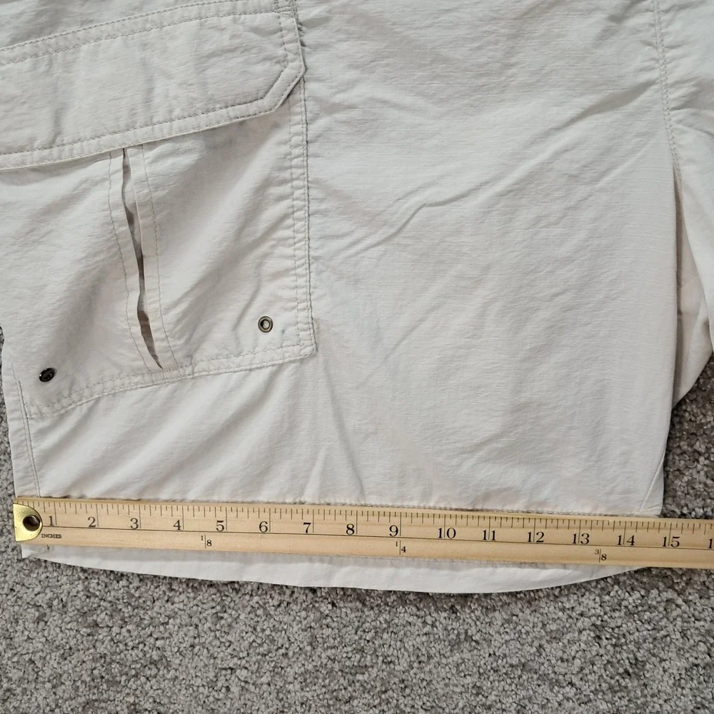 Croft & Barrow Mens Cargo Shorts Off White Nylon Belted Size 44 Hiking 8092